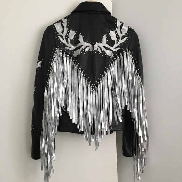 topshop sequin fringe jacket
